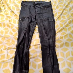 White House Black Market Black coated denim utility jeans